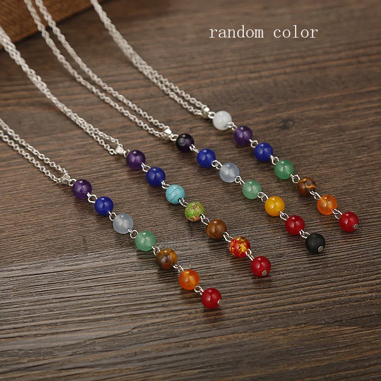 7 Chakra Stones Chakra Reiki Point tree of life pendant charm