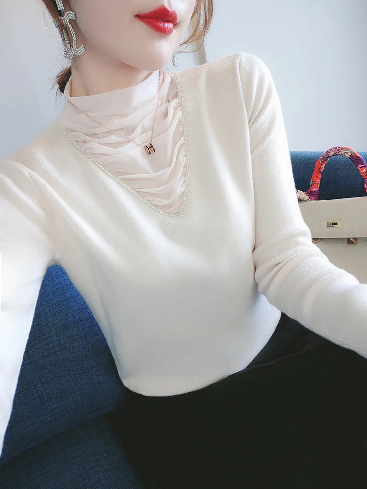 bud silk mound brought fashion blouse with long