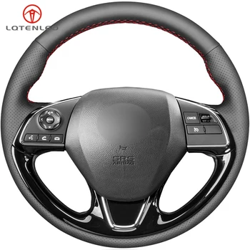 

LQTENLEO Black Genuine Leather Steering Wheel Cover For Mitsubishi ASX Mirage 2016-2019 Outlander 2015-2019 Eclipse 2017-2019