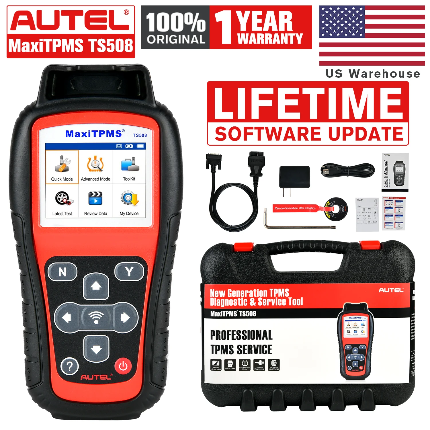 Autel MaxiTPMS TS508 TPMS Relearn Tool, 2021 Newest Sensor Programming Program 315/433 MHz Scanner Car Repair Tool Code Reader buy car inspection equipment