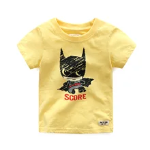 Новинка года; стильная Классическая Детская футболка с Бэтменом и супергероями; летняя детская одежда из чистого хлопка с короткими рукавами