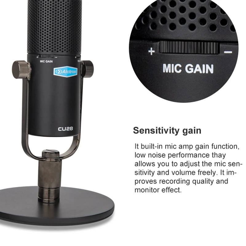 Alctron CU28 USB Condenser Microphone Hanging or
