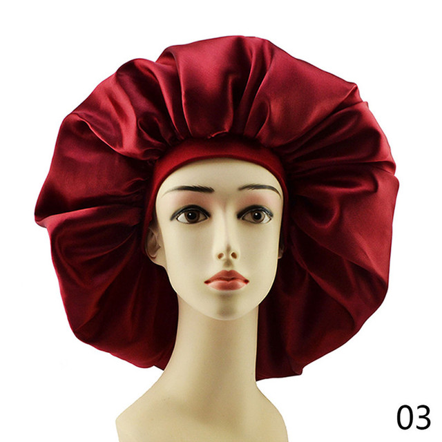 Satin Bonnet Hair Caps Double Layer Adjust Sleep Night Cap Head Cover Hat For Curly Springy Hair Styling Accessories