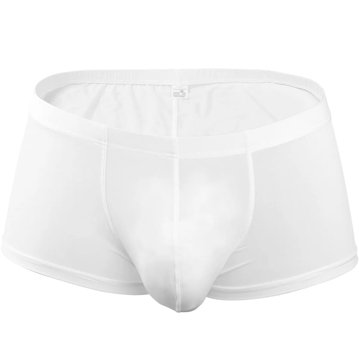 White Мужские хипстерские боксеры, нейлоновые эластичные шорты, мужские ультратонкие невидимые Сексуальные трусы с низкой талией - Цвет: White