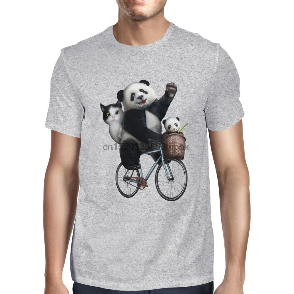Мужская футболка для езды на велосипеде Pandas and Cat | одежда