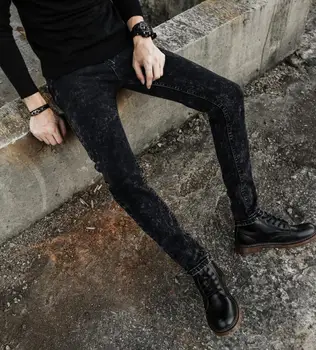 

Spring and autumn new straight stretch slim feet pants casual men's jeans pants men WT113-1-12