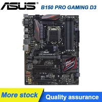 Asus B150 PRO oyun D3 anakart 1151 DDR3 anakart 1151 164GB Intel B150 PCI-E 3.0 M.2 ATX için 6th gen çekirdek i3-6300Tcpus
