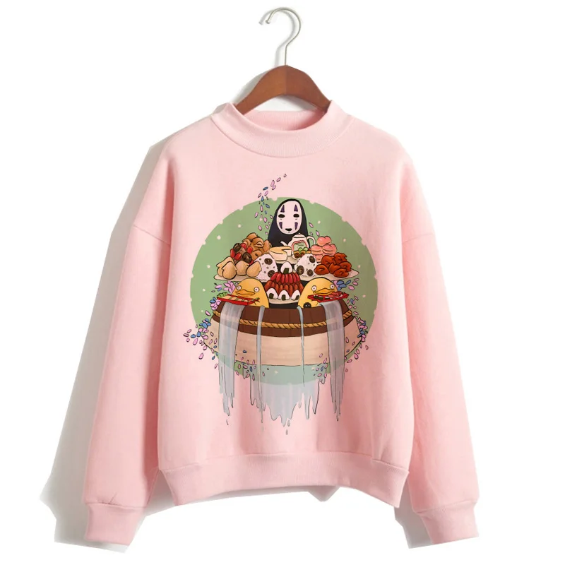 Totoro Унесенные спирали harajuku толстовки для женщин мультфильм одежда толстовка капюшон ulzzang Забавный с капюшоном Женский полиэстер негабаритных
