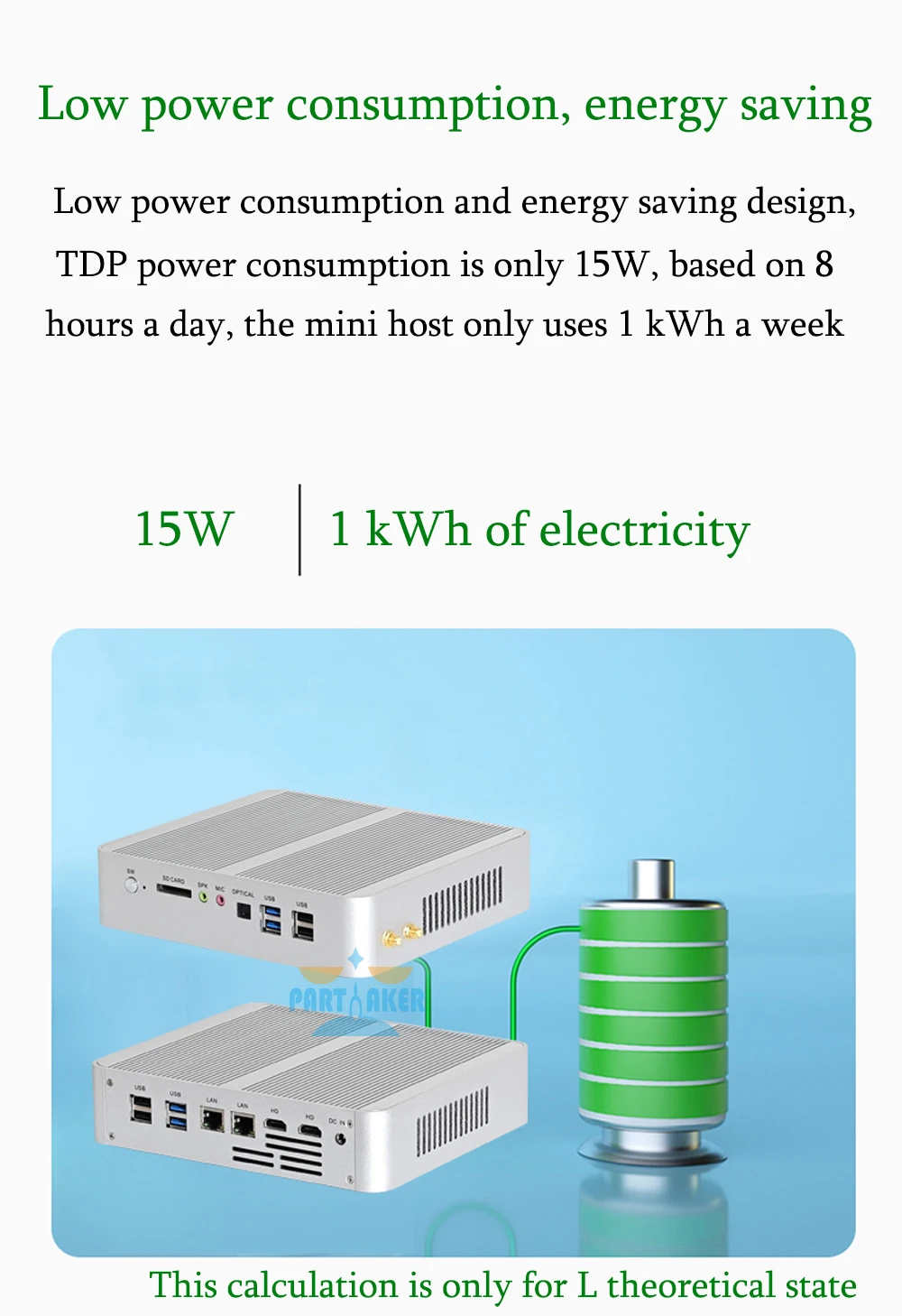 Elevate your gaming experience with Partaker Mini PC, featuring Intel Core i7 1065G7, i5 1035G4, 2 RAM Slots supporting up to 64GB DDR4 RAM, 2 HDMI2.0, 2 LAN, and 8 USB ports. Description Image.This Product Can Be Found With The Tag Names Barebone Mini PC, Computer Office, Mini pc