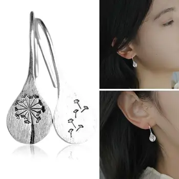 

Simple Silver Color Dandelion Earrings For Women Engagement Wedding Jewelry Statement Earring Pendientes Bijoux