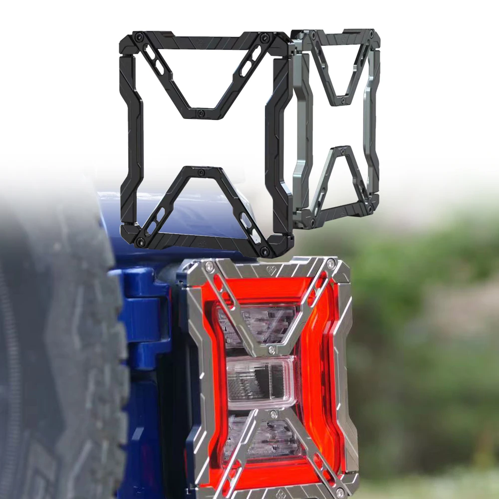

JL1222 2pc Tail Light Guard Black Aluminum Alloy Light Guard Taillight Cover Protector Fit For Jeep FOR WRANGLER 2018+ LANTSUN