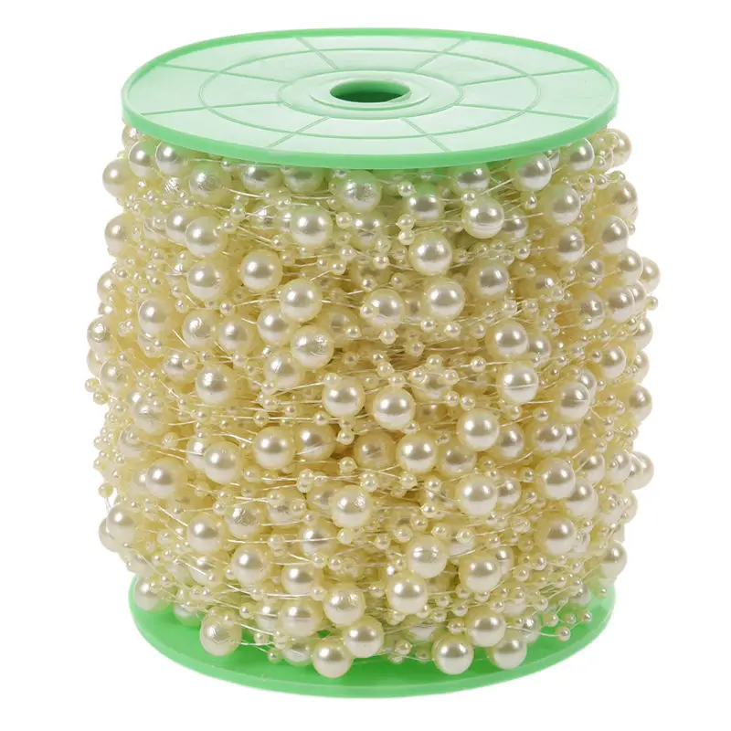 

1 roll 60m Hanging String Acrylic Pearl Beads Bouquet Garland Wedding Christmas Decor