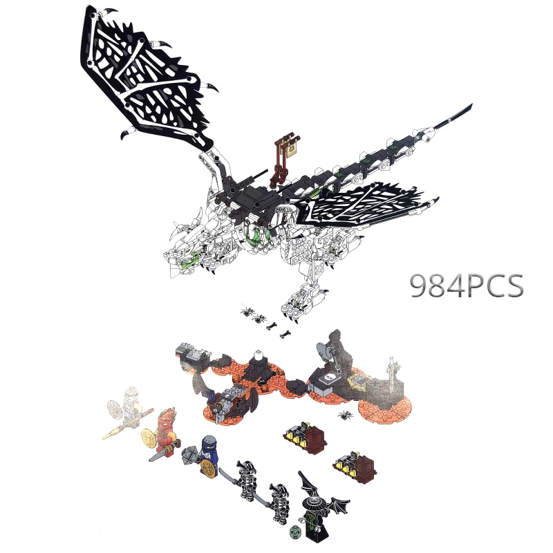 

New 2020 Ninjagoes TV Series Skull Sorcerer's Dragon Season 12 13 Fly Ball Building Blocks Classic Model Sets Bricks Kits 71721