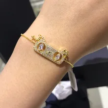 UMGODLY роскошный бренд милый кот браслет золотой цвет кубического циркония животных Женские Модные ювелирные изделия