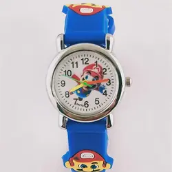 3D мультфильм Супер Марио Куклы Детские часики для девочек мальчиков студентов кварцевые часы наручные часы supermario kol saati reloj