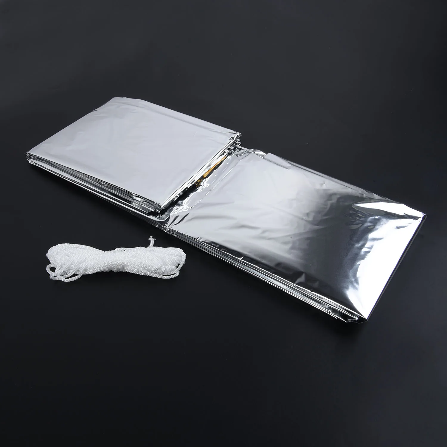 Folding Outdoor Tent Blanket Sleeping Bag Survival Camping Shelter Silver