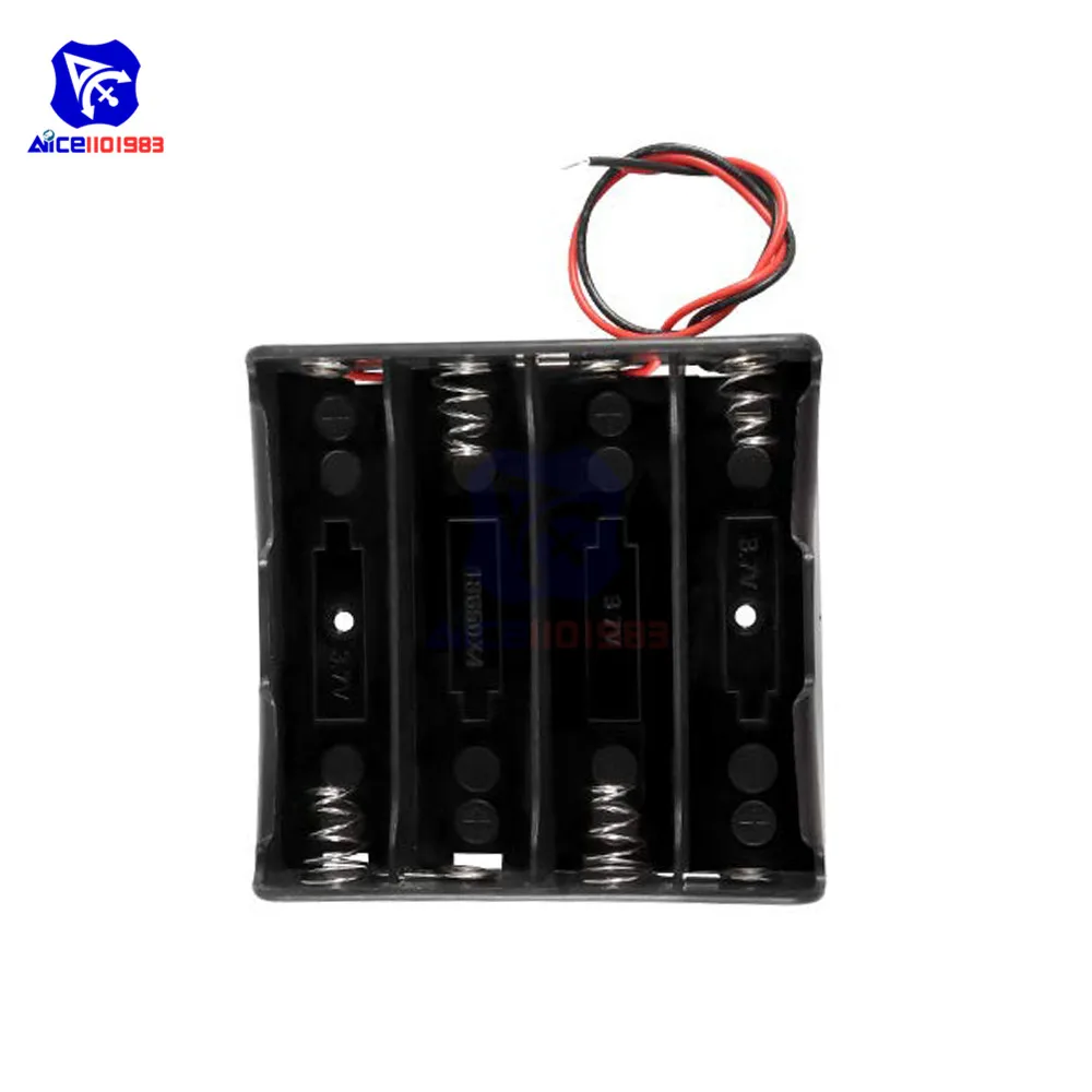 diymore 18650 Battery Holder with Lead Wire 4 Slot 3.7V Lithium Storage Box Case | Электронные компоненты и