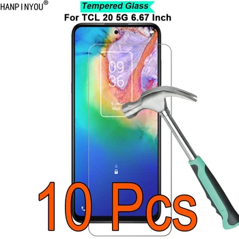10 unids/lote para TCL 20 5G T781 6,67 "9H dureza 2.5D Ultra-delgada templado Protector de pantalla de película de vidrio guardia