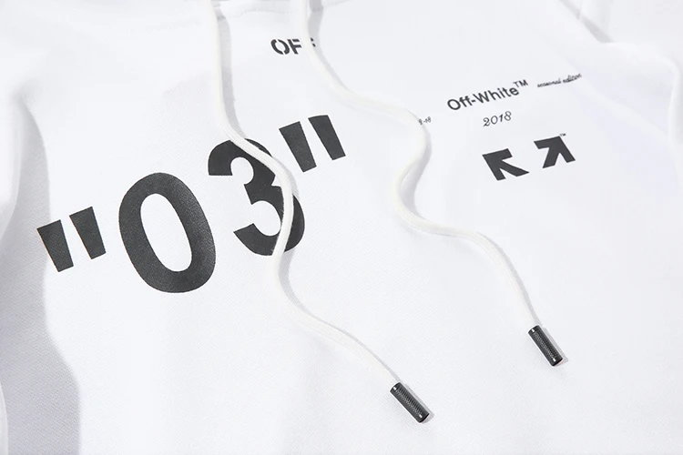 19ss Off-White OW "03" стрела для мужчин и женщин для влюбленных Осень Зима хип хоп хлопок мода уличная куртка с капюшоном Толстовка