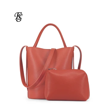 

ESHUNFA Women Leather Shoulder Bag Hand Bag Large Bucket Type Pu Material Qualitative Feeling Atmosphere Contracted Fashion