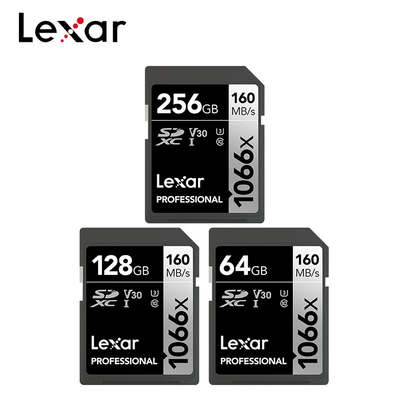 Карта памяти Lexar V30 U3 C10 SDXC профессиональная SD-карта оригинал 1066x64 ГБ 128 256 4K UHD |
