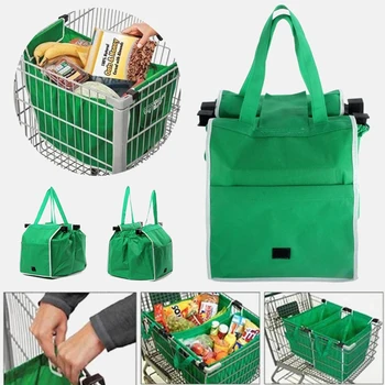 

Eco-Friendly Foldable Reusable Shop Handbag Supermarket Thicken Trolley Shopping Cart Portable Grocery Store Bags organizer