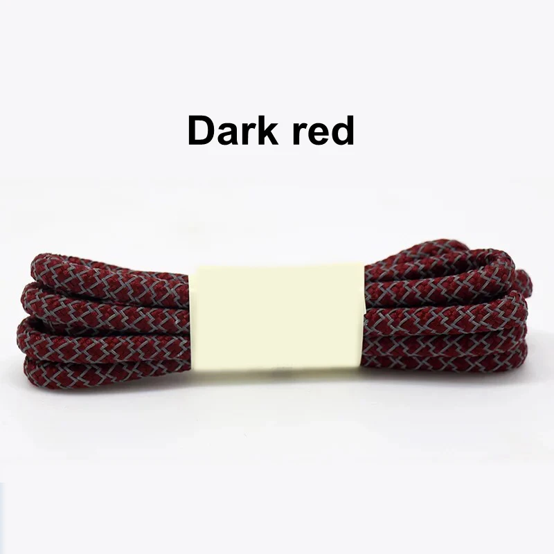 Dark red 1 пара 3 м светоотражающие кроссовки со шнурками шнурки спортивные шнурки круглые веревочные шнурки Длина 100/120/140/160 см шнурки строки - Цвет: Dark red