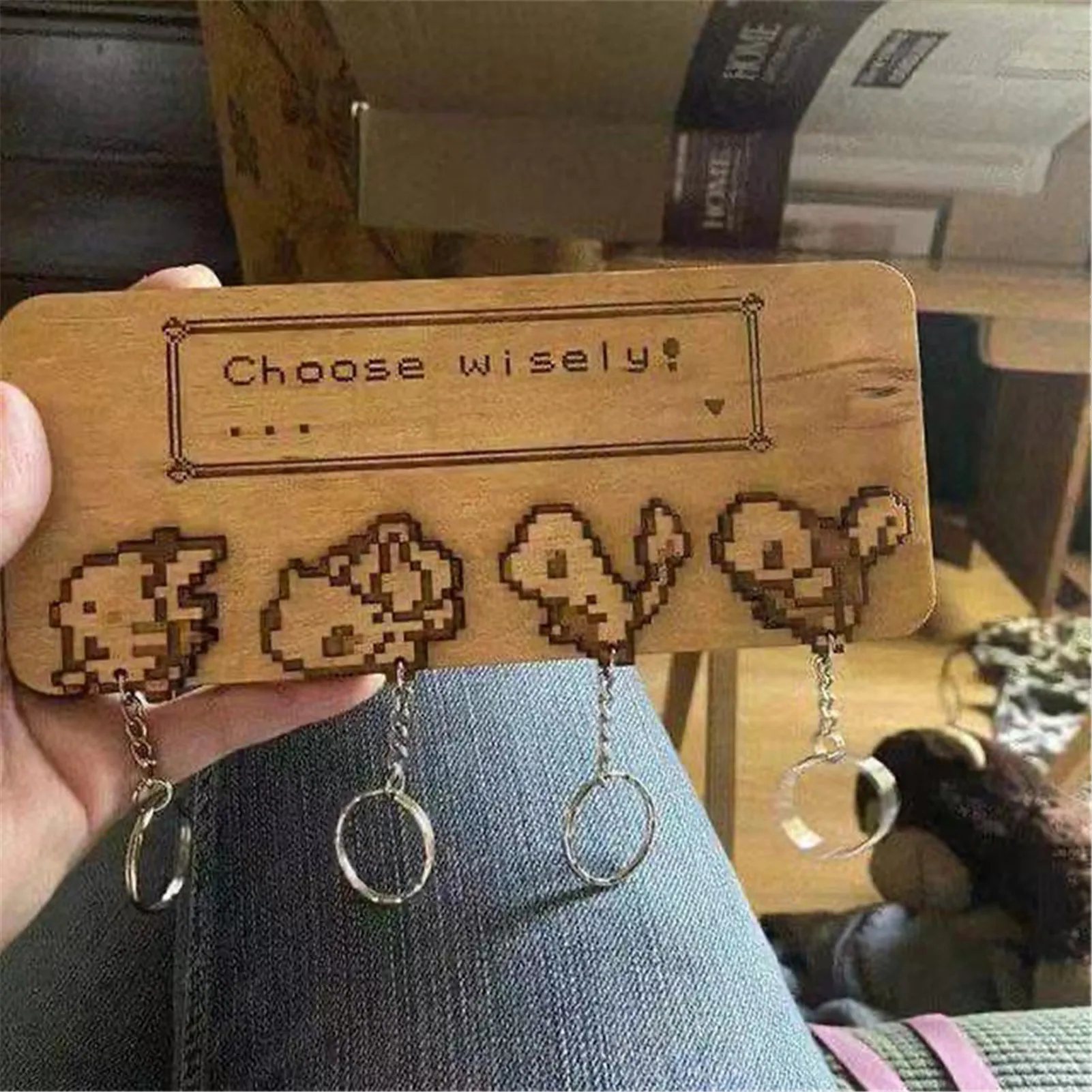 Personalized Wooden Craft Key Rack Family Bamboo Wood Keychain Hanger Wall Door Back Organizer Box Home Decoration