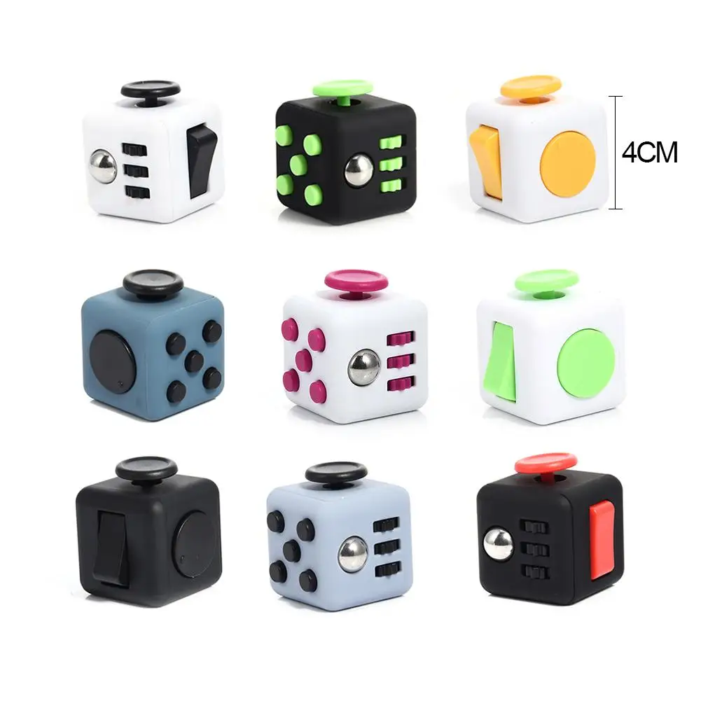 

Funny Colorful Cube Decompression Stress Reliever Vinyl Dice Toys Black and White Magic Cube Toys