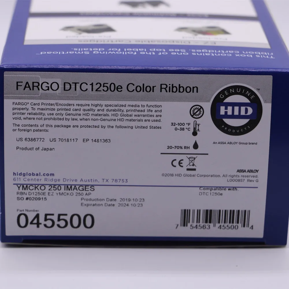 Цветная лента Fargo 045500 YMCKO 250 принты совместимы с DTC1250e | Компьютеры и офис