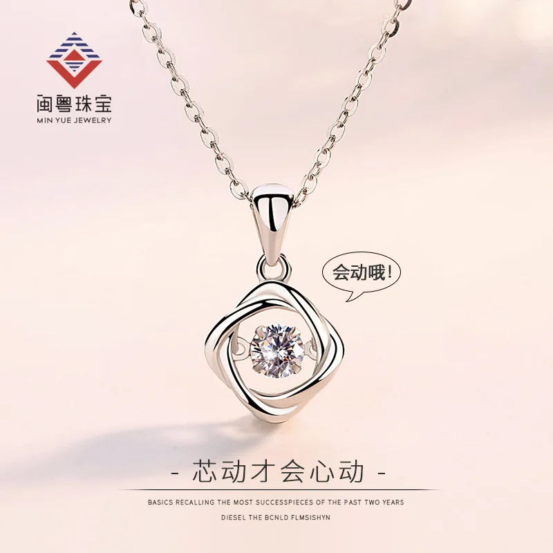 

S925 Sterling Silver Necklace Women's Choker Korean-style Simple Smart Clover Pendant Source Factory Accessories for a Girlfrien