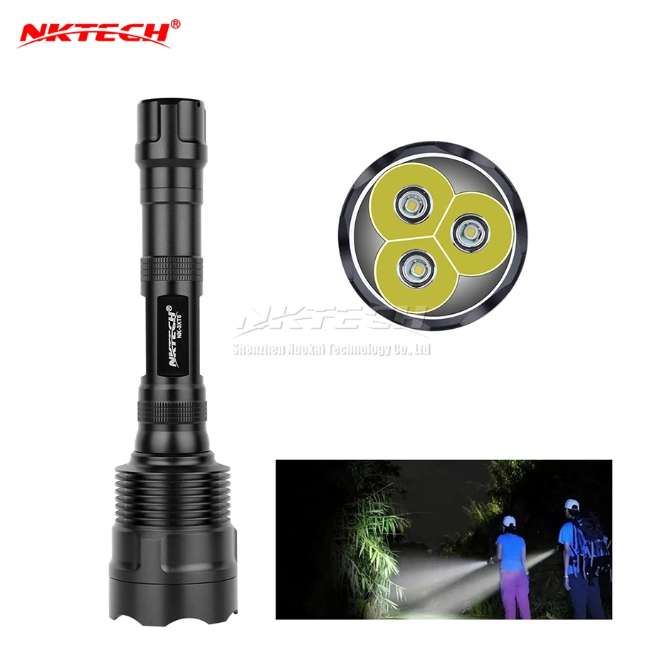 Lâmpada para Caminhadas ao ar Andar de Bicicleta Nktech Levou Lanterna Lâmpada 3800 Lumens 3x 5-modos Torch Super Bright Livre Camping Nk-3xt6 Xml-t6