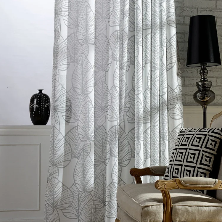 

[Pu ye] Manufacturers Direct Selling Curtain Modern Minimalist Polyester Printed Window Screening Living Room Bedroom Curtain Fi