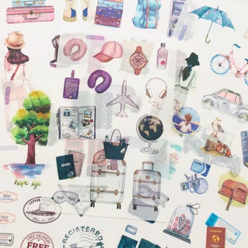 

6 Sheets Journey Memory Bags Suitcase Paper Sticker Adhesive Stick Label