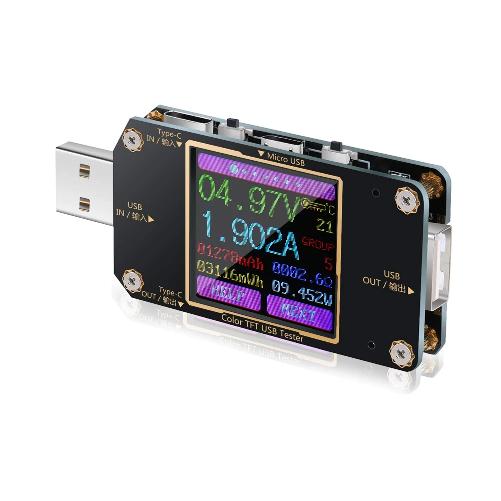 Зарядное устройство вольтметр с индикатором USB беспроводной измеритель мощности напряжение и ток электрический с Bluetooth универсальный тестер type-C