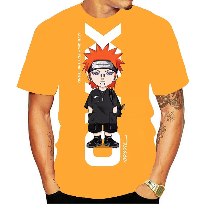 

2020 new summer Naruto printed casual short-sleeved 3D printed men's T shirt round neck hip-hop T-shirt street men's/women's T-s