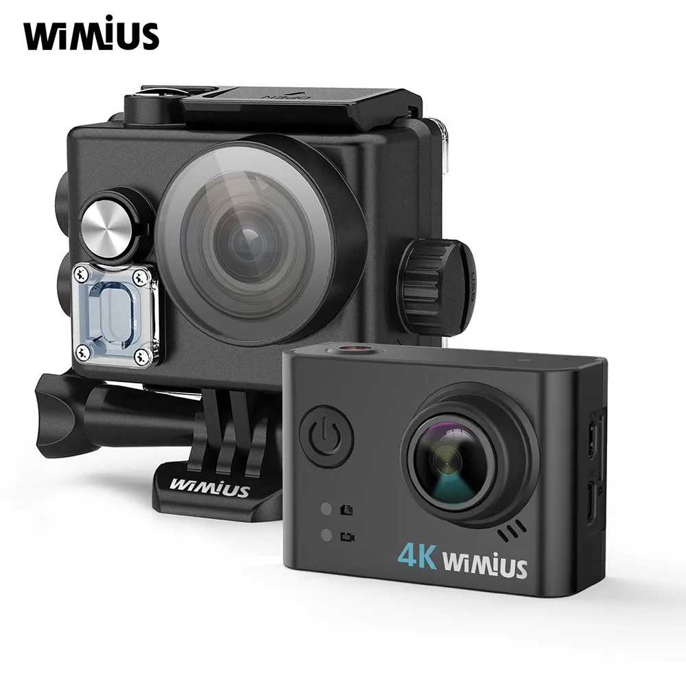 WIMIUS Ultra HD 4K Спортивная экшн-камера 60 кадров в секунду 30 м Водонепроницаемая Экшн-камера для дайвинга s 16 МП велосипедная камера 170D записывающая видео камера