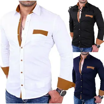 

Men Fashion Shirts Luxury Stylish Casual Streetwear Slim Fit T-Shirts Casual Long Sleeve