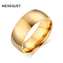 8 мм 6 мм 4 мм ширина гладкое Золотое серебряное обручальное кольцо из нержавеющей стали металлическое женское мужское ювелирное изделие