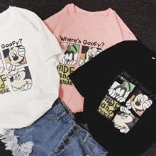 Новая Корейская футболка с Минни Маус, Женская свободная футболка с принтом Микки Мауса, Корейская Милая футболка, женская одежда, топы, уличная одежда Harajuku