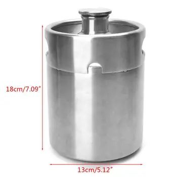 

2020 New 2L Homebrew Growler Mini Keg Stainless Steel Beer Home Brewing Making Bar Tool