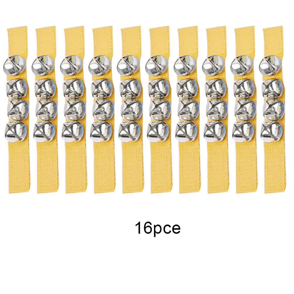 yellow 16pcs 10 шт. браслет Jingle Bells музыкальный ритм Игрушки Музыкальные инструменты для школы Лидер продаж - Цвет: yellow 16pcs
