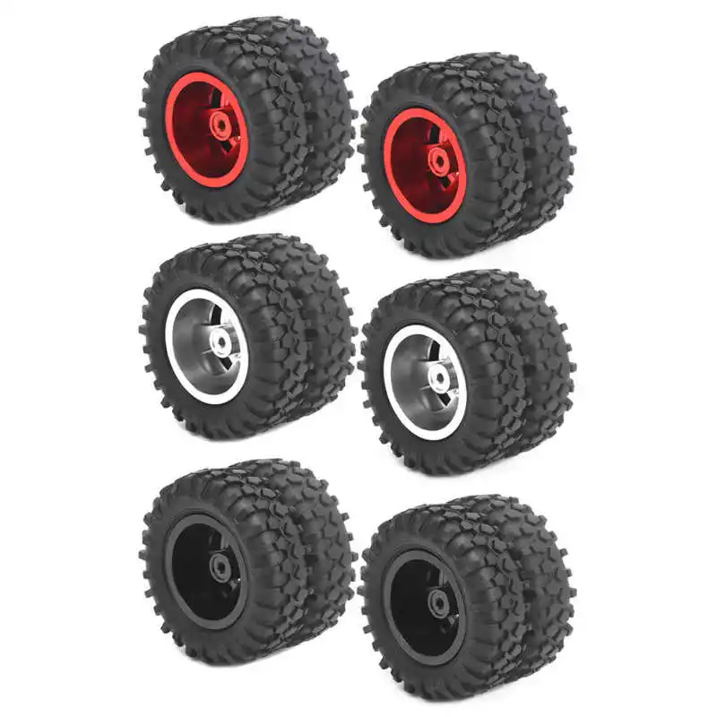 2 개/몫 RC 후면 트윈 타이어 휠 55mm 직경 WPL D12 1/10 원격 제어 트럭 D12-010 알루미늄 합금 + 고무 타이어