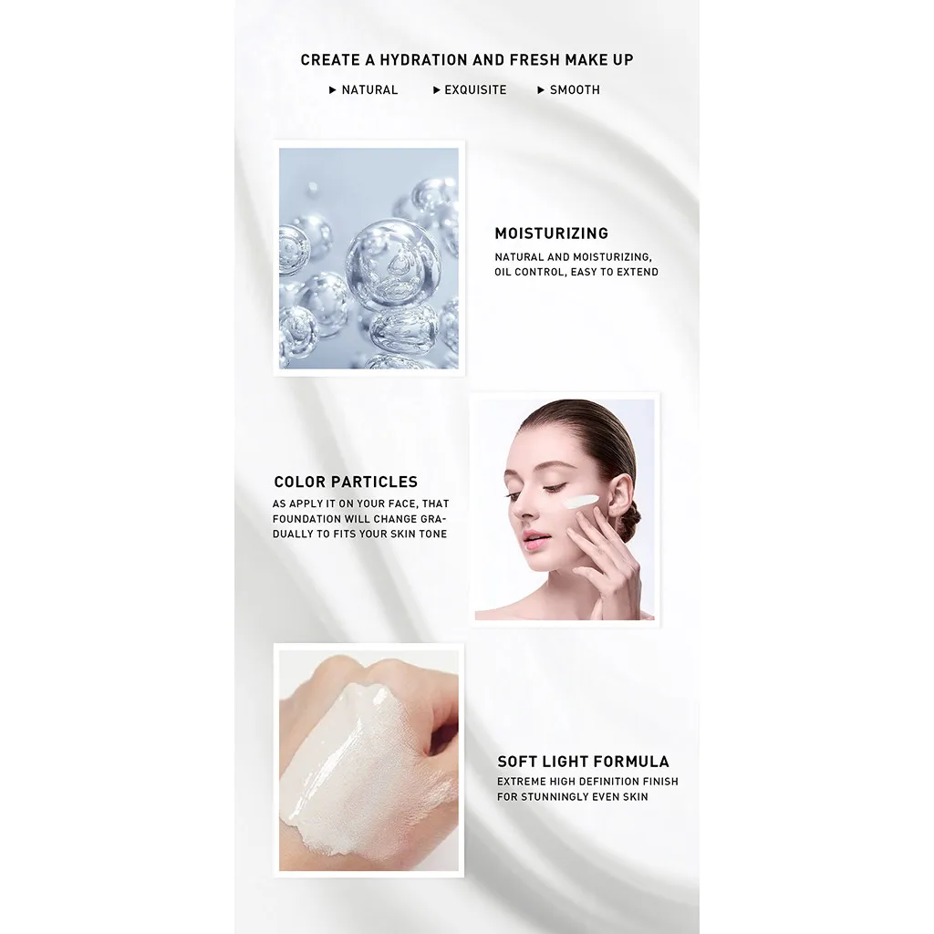 Color Changing Liquid Foundation Makeup Change To Your Skin Tone Concealer Liquid Foundation Makeup Brightening Concealer
