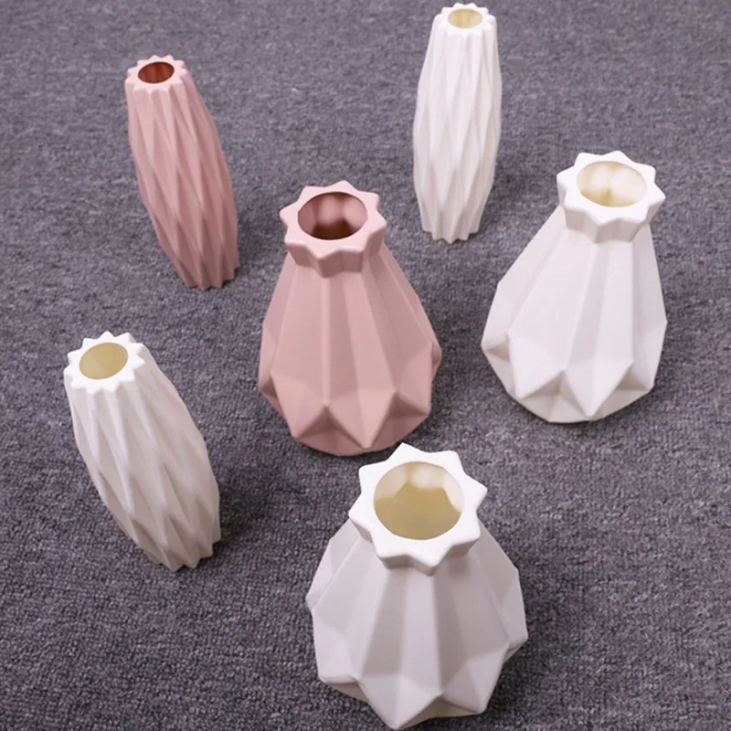 Уникальная белая имитация керамическая ваза оригами Форма ваза портативная Цветочная композиция контейнер домашние настольные украшения