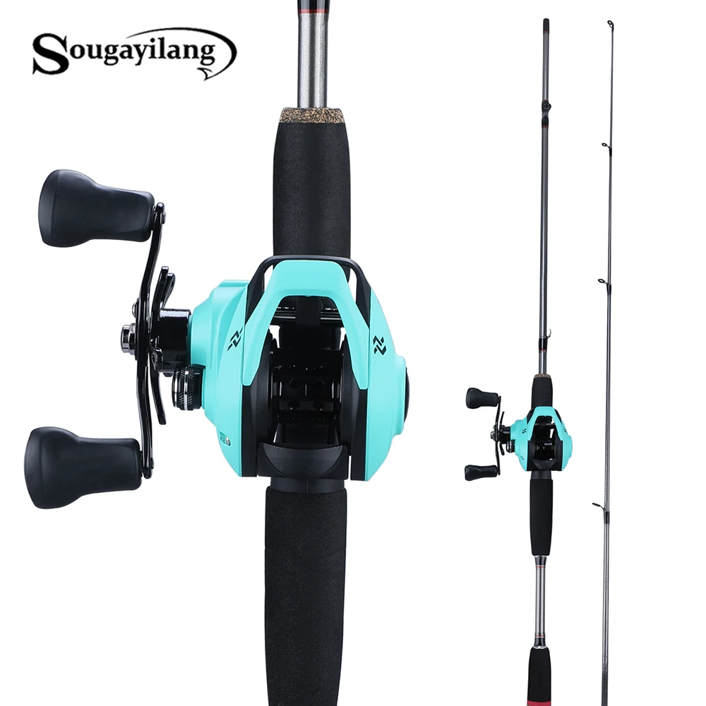 

Sougayilang 1.8m Super Light Casting Fishing Rod M Power Lure 2Section Fast Action Fishing Rod Set Lure Weight Casting Reels Set