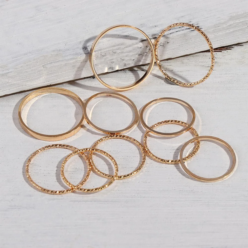 Fashion Korean Joint Ring Tide Combination Rings Women Jewelry Ring Set 10PCS ring set