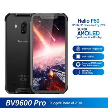 

Blackview BV9600 Pro 6.21" 19:9 FHD Mobile Phone Octa Core 6GB+128GB 5580mAh Android 8.1 NFC Dual SIM IP68 Waterproof Smartphone