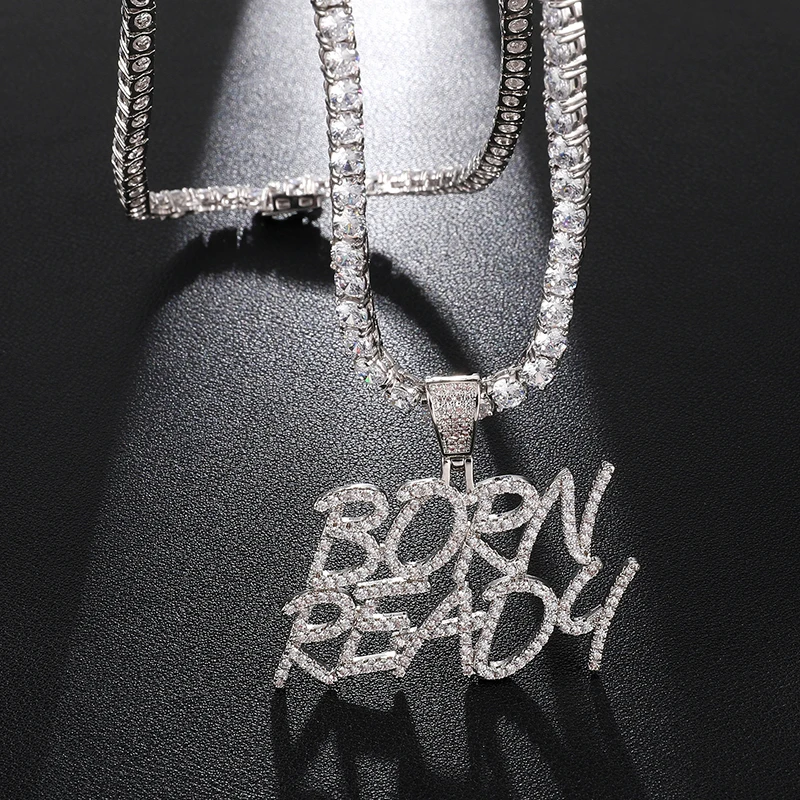 US7 Bling Iced Out Born готовый кулон и ожерелья микро проложили CZ Ожерелье для мужчин хип хоп ювелирные изделия