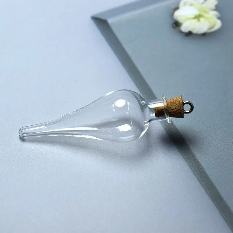 Long Water Droplets Glass Bottles Clear Drifting Bottles Aromatherapy Wishing Bottle Cork Wedding Birthday Party Glass Jars Glass Bottles Aromatherapy Diffuser Bottle